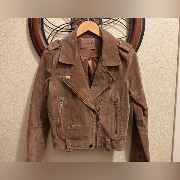 BLANK NYC Suede Moto Jacket- Taupe, Medium - Picture 2 of 8